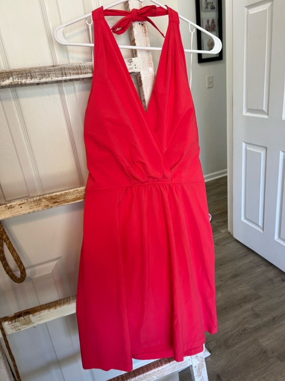 Athleta Red Halter V-Neck Mini Dress